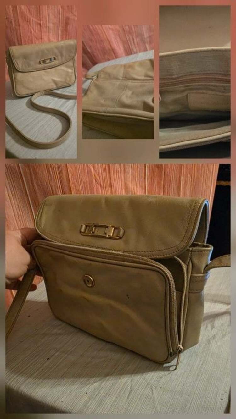 Vintage Jaclyn Smith Beige Crossbody Organizer Bag - 80s/90s Retro Wallet Purse